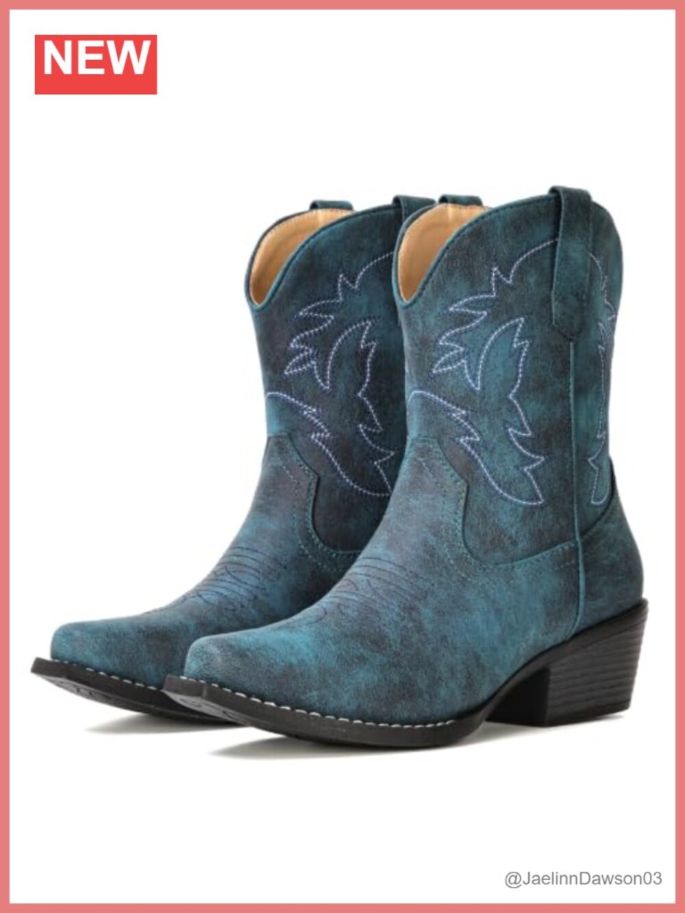 Women's Faux Leather Snip Toe Ankle Cowboy Boots Western Booties